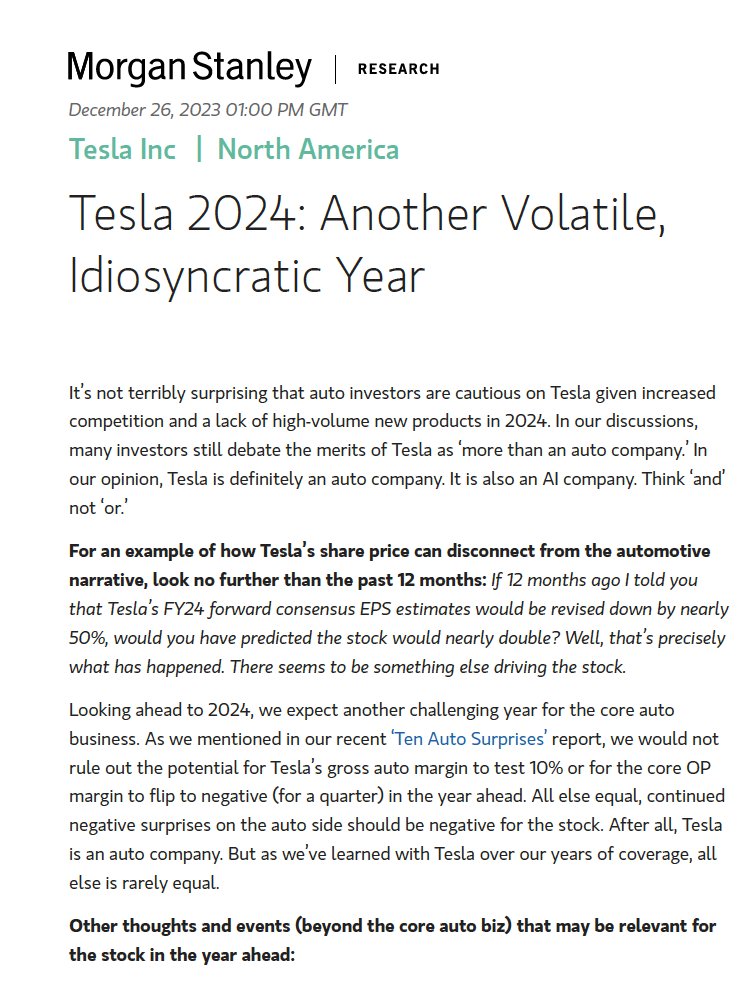 Tesla 2024 : Another Volatile Idiosyncratic Year