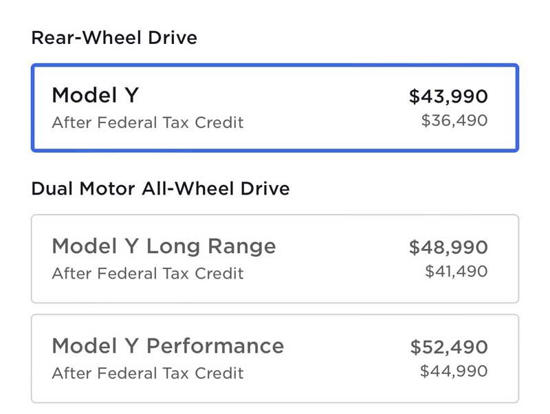 Tesla Model Y and Model X Prices Lowered by $7,500 for New Tax Credit