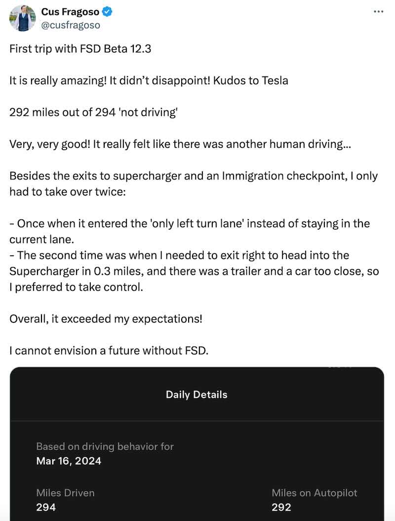 Tesla's FSD v12.3 Sees Major Strides Towards 'Human' Self-Driving
