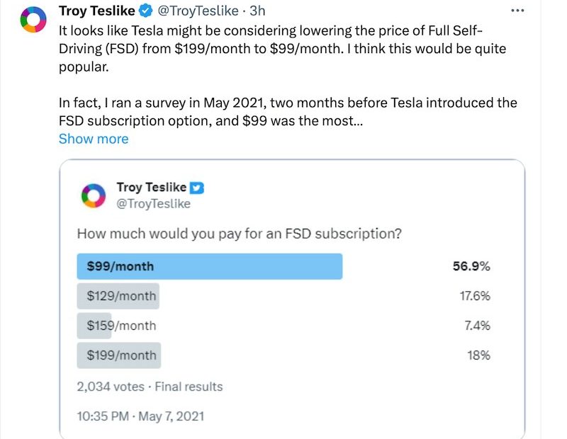 Tesla FSD $99 Option May Be Coming