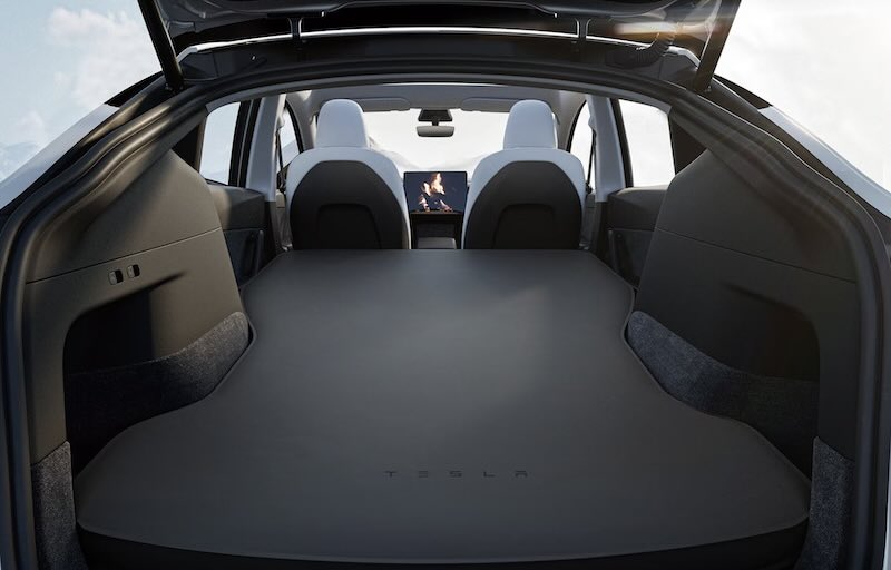 Tesla Drives Into Camping With Model Y Air Mattress