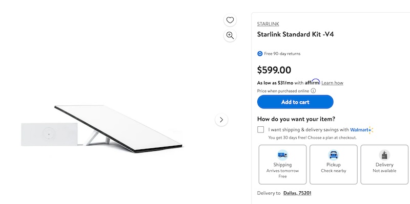 SpaceX's Starlink Internet Dishes Are Invading Walmart's Shelves