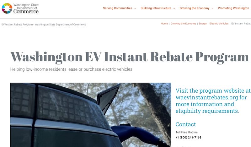 Washington's New EV Rebate Program