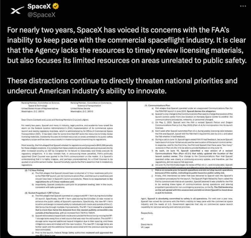 SpaceX confronts FAA