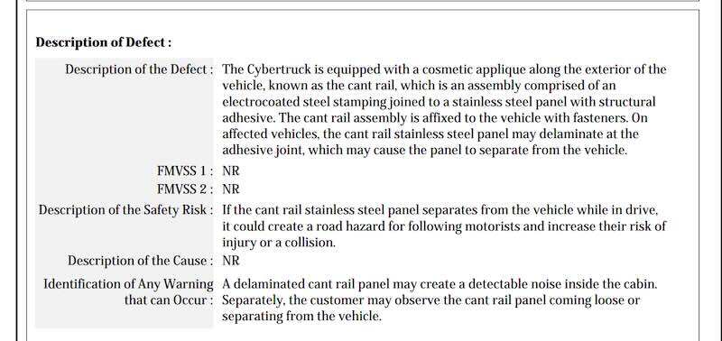 officially announced a recall affecting 46,096 Cybertrucks in partnership with the National Highway Traffic Safety Administration (NHTSA)