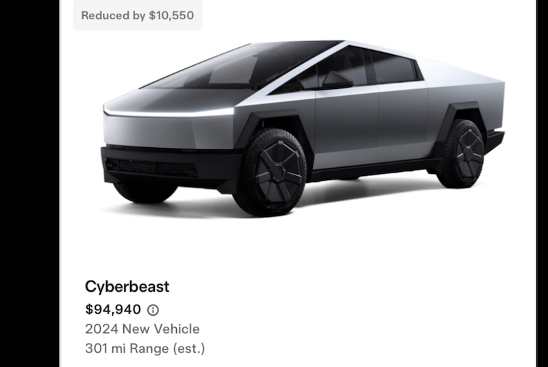Tesla is now offering new Cybertruck inventory discounts in the U.S