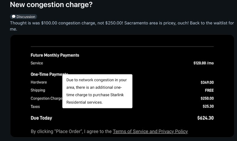 SpaceX Hikes Starlink Congestion Fee to $250 in Major US Cities