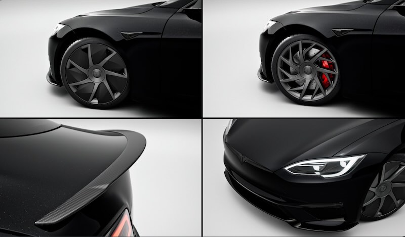 Updated Model S front Tesla logo from chrome to matte black