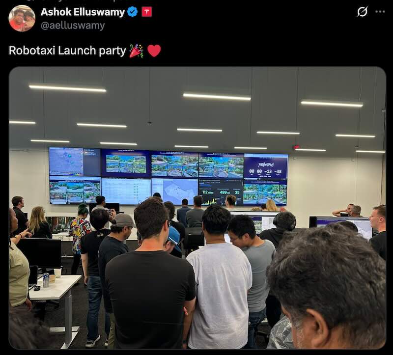 Ashok Elluswamy, Tesla's VP of Autopilot and AI: Robotaxi Launch party