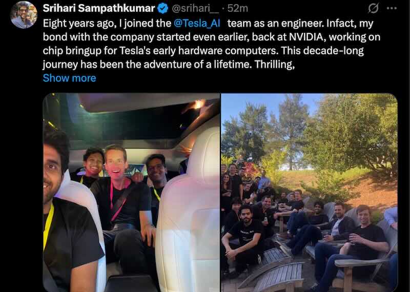 Srihari Sampathkumar Leaves After 8 Years of Autopilot Development