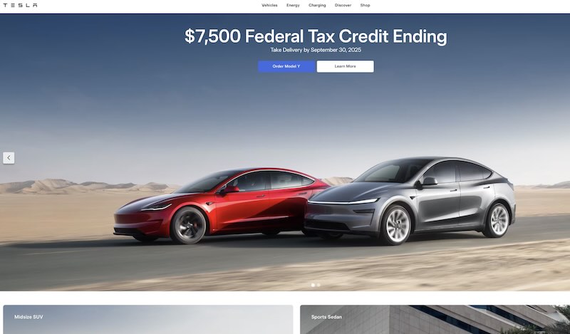 Tesla $7,500 Federal Tax Credit Ending Sept 30