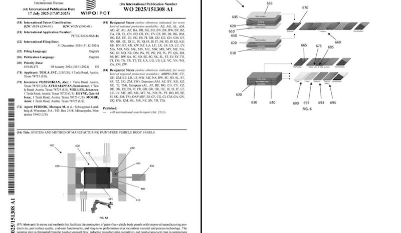Tesla's patent for "Manufacturing Paint-Free Vehicle Body Panels" has just been revealed!