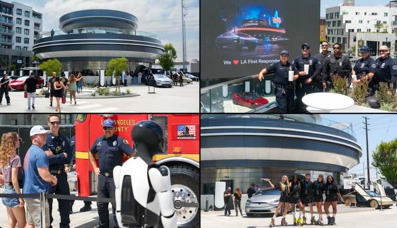 Tesla Hollywood Diner Opens with Drive-In Movies & 80 Supercharger Stalls