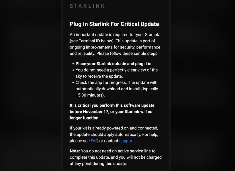 SpaceX Warns: Update Your Idle Starlink Dishes or Face a Bricking