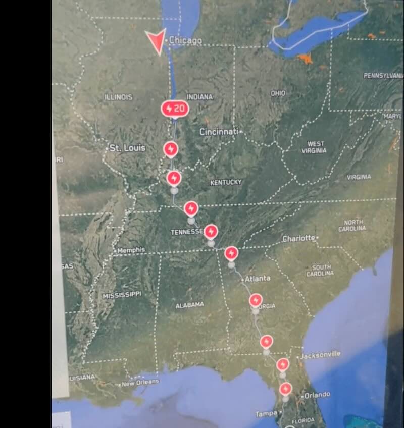 FSD 14.2 drove from Chicago to Cape Coral Florida.