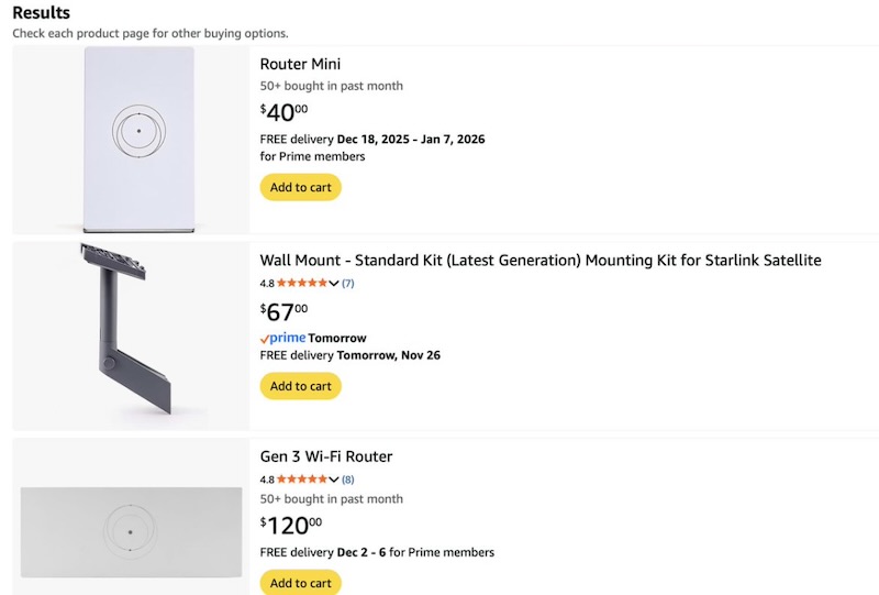 SpaceX has begun selling its Starlink products directly on Amazon