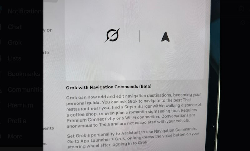 Grok with Navigation Commands (Beta)