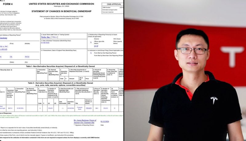 Tesla Grants 520K Stock Options to SVP Tom Zhu Through 2031
