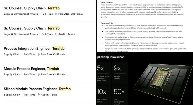 Tesla has posted 7 new jobs for its new Terafab chip manufacturing project