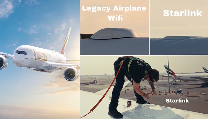 Emirates has installed Starlink on its Airbus A380 aircraft.