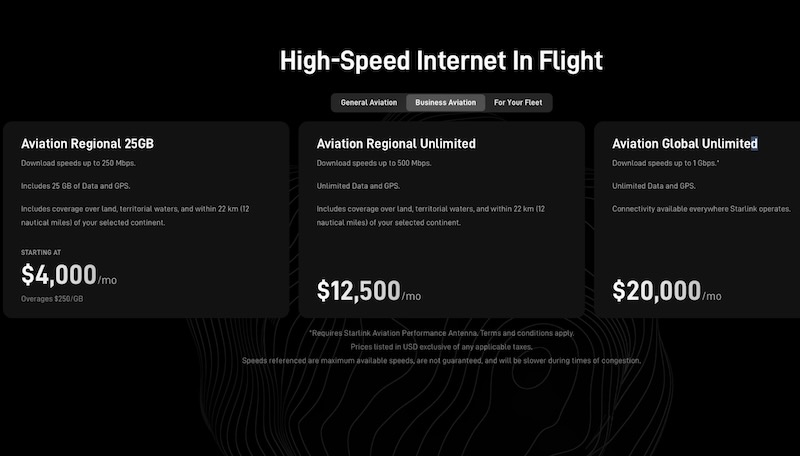 SpaceX has just announced that it is increasing the price of its Starlink Business Aviation plans by 100%.