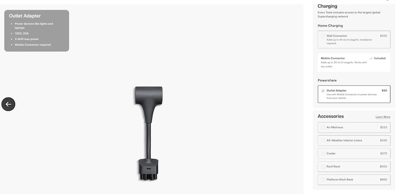 Tesla's $80 Outlet Adapter