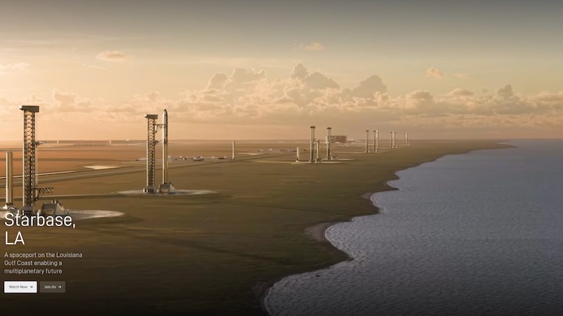 SpaceX announced Starbase, Louisiana, a new $100+ billion spaceport in South Louisiana near Pecan Island.